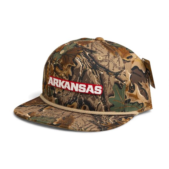 Arkansas Razorbacks ARKANSAS White 3D Umpqua Rope Hat- Realtree Advantage/ Khaki - Picture 2 of 3